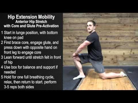 Hip Extension Mobility -  Anterior Hip Stretch with Core and Glute Pre Activation