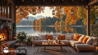 Soft Jazz In Sweet Autumn Ambience 🍂 Relaxing Instrumental Jazz In Tranquil Lakeside Balcony Caf... screenshot 3