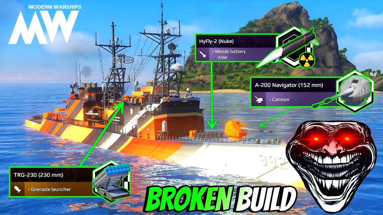 USS Fletcher - Hyfly-2 Nuke With A-200 Navigator 🔥 Just Broken Build ☠️ - Modern Warships 