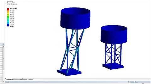 NexelT   Non Linear Transient Analysis of Steel Tower subjected to Earthquake