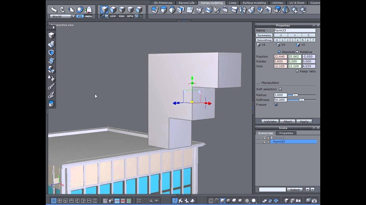 Modeling a skyscraper in Hexagon part 5 [hex3] - YouTube