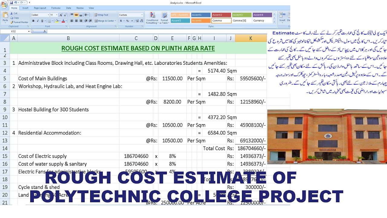 rough-cost-estimate-of-polytechnic-college-building-on-the-base-of