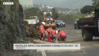 Mudslide on 101 in North Bay impacts Friday commute