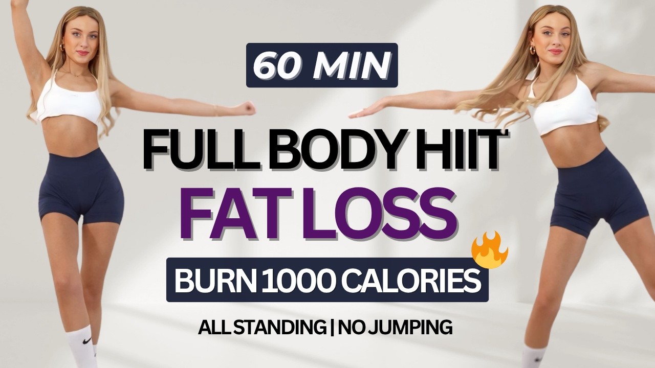 60 MIN Full Body Cardio HIIT Workout FOR FAT LOSS 🔥 All Standing - No ...