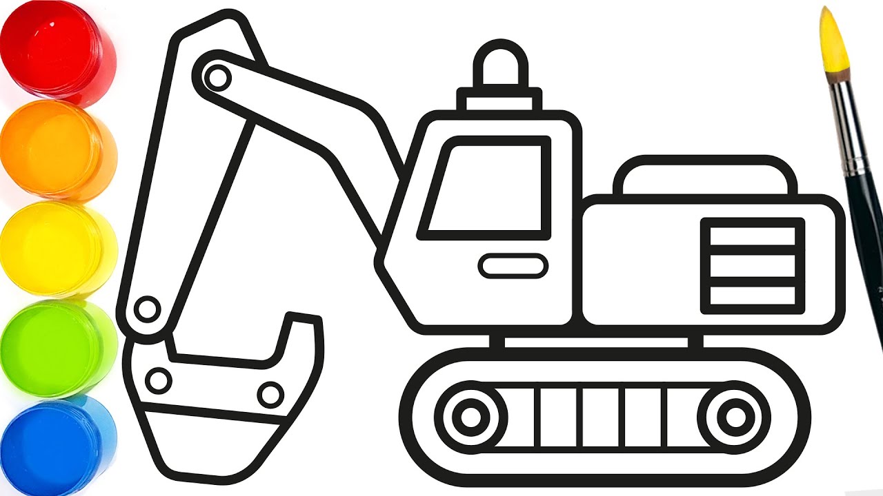How-to-draw and color Excavator Coloring pages How-to-draw and color Excavator Coloring pages