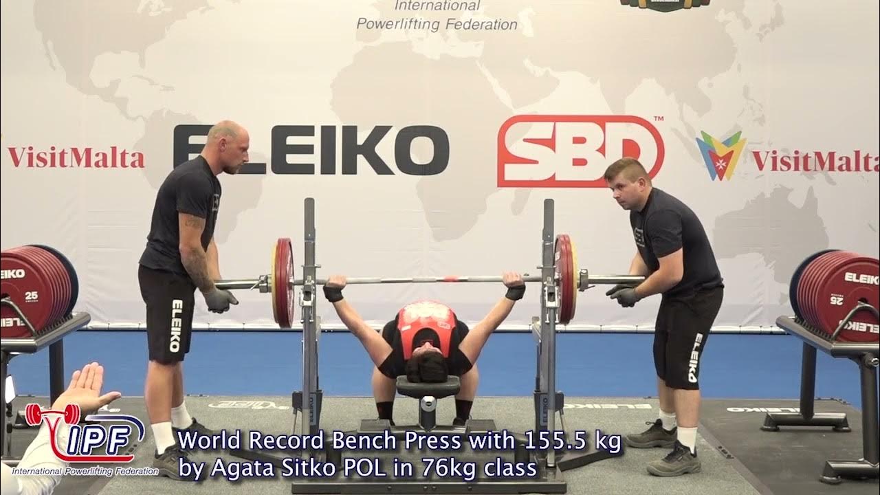 World record bench press classic with 155 5 kg by agata sitko pol in