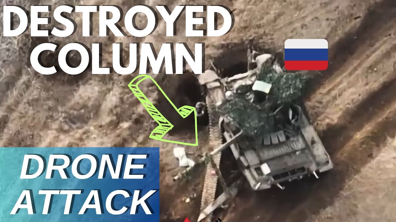 Ukrainian FPV drones destroyed a column of Russian armored vehicles ...