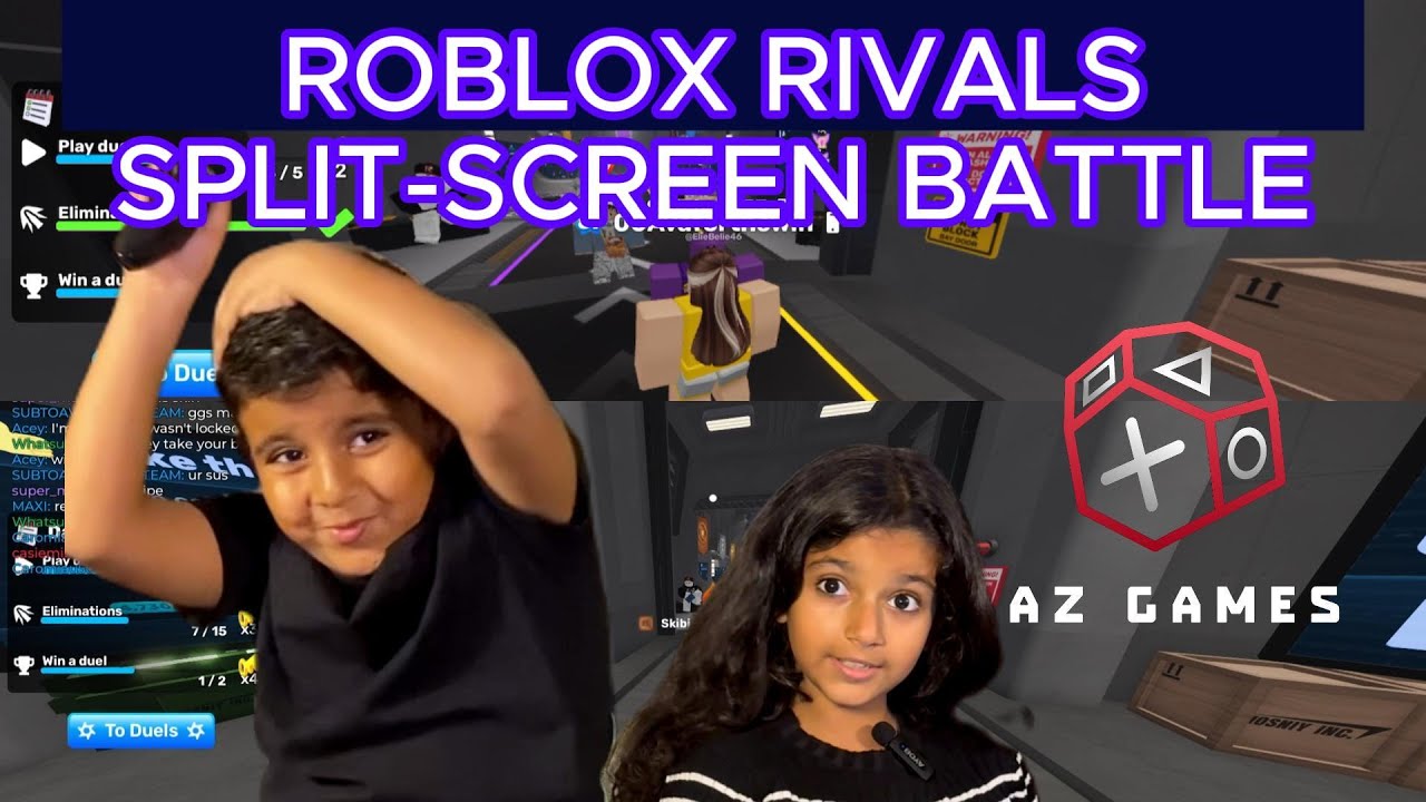 First Ever Split Screen ROBLOX Rivals Aazil Sister S Epic FPS 