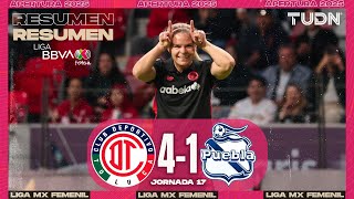 HIGHLIGHTS - Toluca 4-1 Puebla | Liga MX Femenil - J17 Ap2025 | TUDN