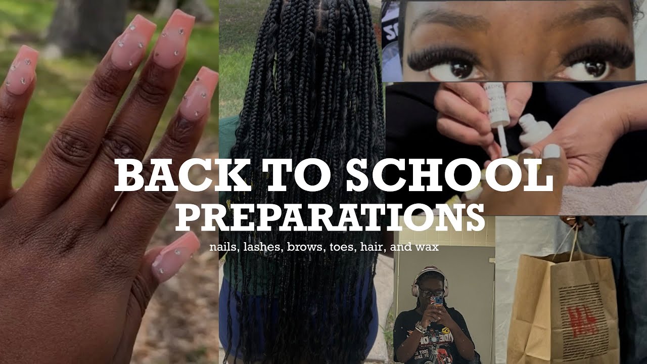 prepare with me for back to school 2022| nails, hair, lashes, shopping ...