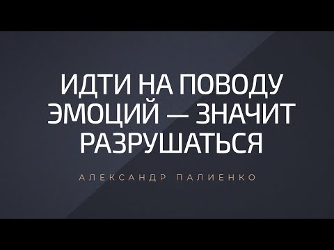 Идти на поводу эмоций — значит разрушаться. Александр Палиенко.