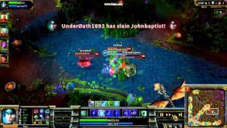 League of Legends - Pink Taric 4v2 Triple Kill Trollolol