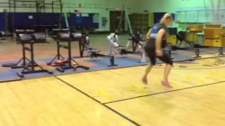 Conditioning: mini hurdle + side shuffle