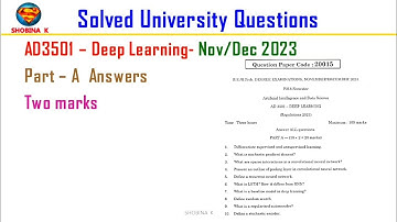AD3501 Part A Nov/Dec 2023 Answers Deep Learning