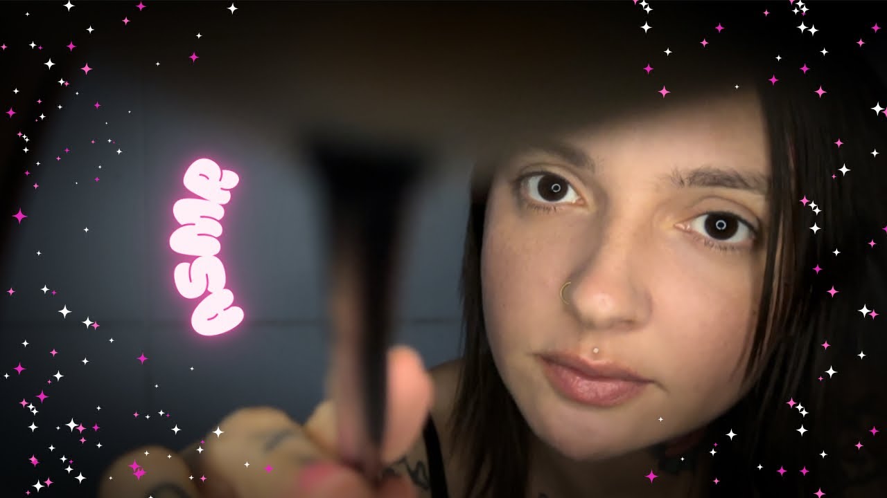 ASMR no quintal com barulho REAL de CHUVA ( pincel e mãos na tela ) 🌧️