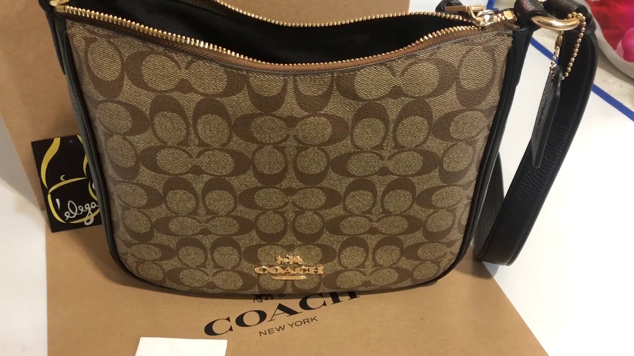 Coach Ellie File Bag in Signature Canvas with Disco Patches