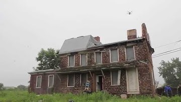 Architects fly drone to assess historic building