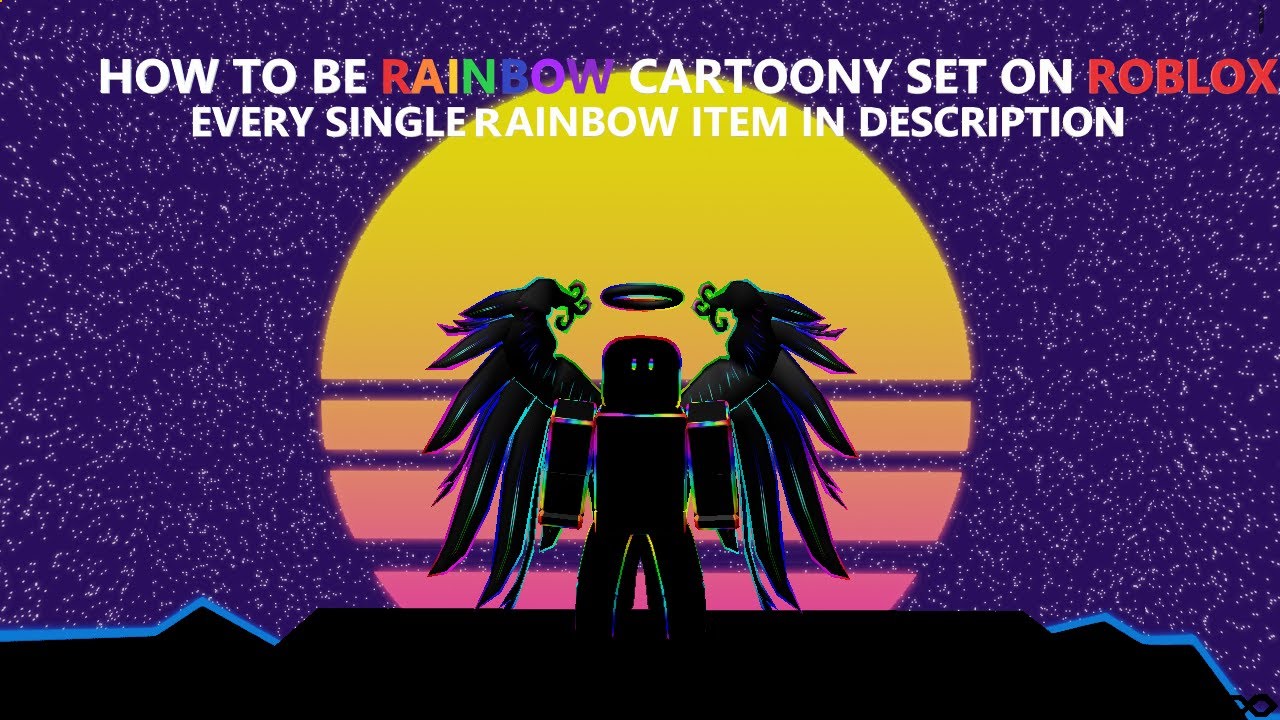 How To Be Cartoony Rainbow Outfit In Roblox Tutorial Youtube - rainbow clothes roblox