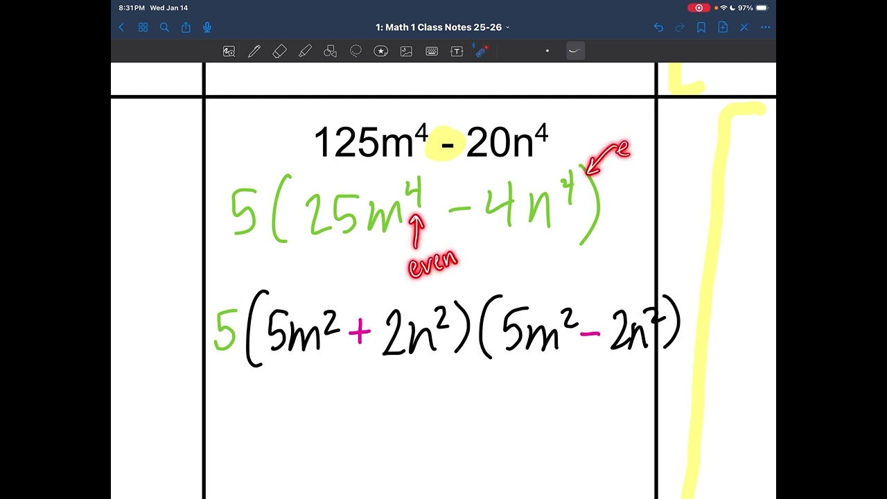 M1 5.6: Factoring Difference of Squares & Grouping