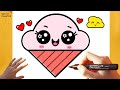 Easy Ice Cream Drawing And Coloring For Kids and Toddlers | Cute Smiling Ice Cream 