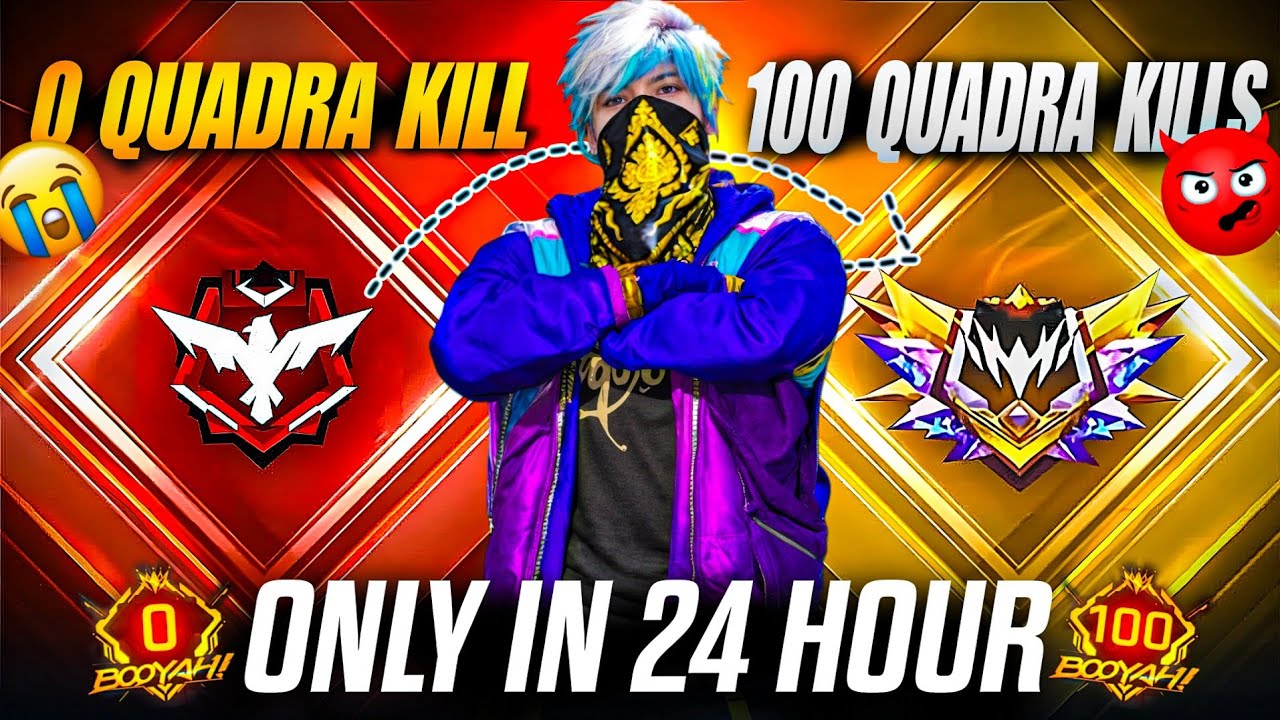 400 KILLS = 100 QUADRA KILLS ONLY IN 24 HOUR CHALLENGE | GARENA FREE FIRE 