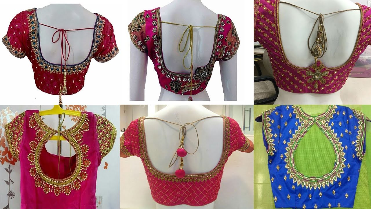 New Blouse Designs 2018 Bridal Blouse Back Neck Design Stylish And Trendy Youtube,Maggam Work Simple Hand Embroidery Designs For Blouse Back Neck