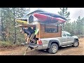 Nomad Firefighter Kayaker builds $3k Tiny Home on 4x4 Toyota Tacoma - On the Road for 4 years