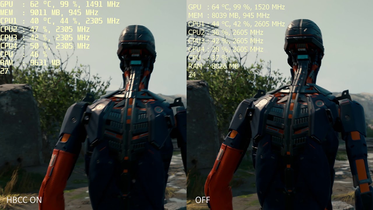 AMD RX Vega HBCC Test. "Adam" Unity Engine 4K. It works. - YouTube