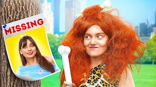 THE LOST PRINCESS! From Cave Girl to Beauty Queen! Transformation Hacks by 123GO! SCHOOL