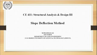 Slope Deflection Method (With support settlement)