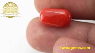 Product Video for: Moonga Stone 7.00 Ratti (6.37 Carat) - Italian Red Coral