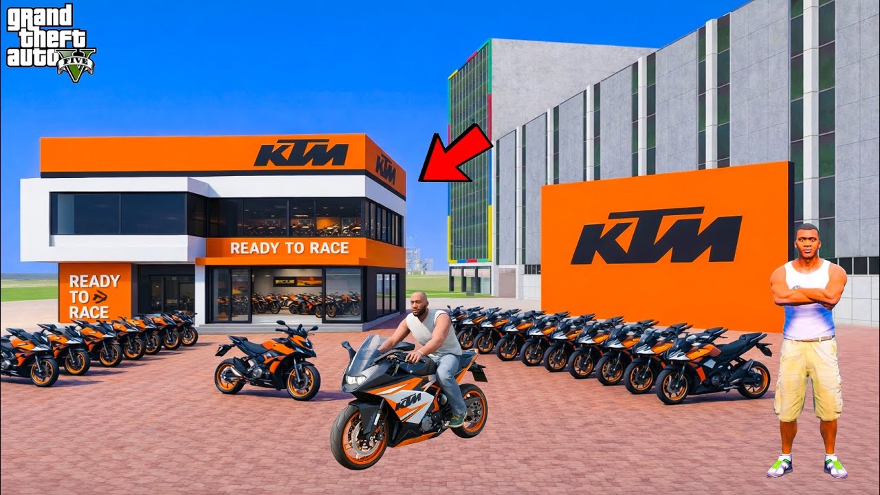 Franklin New KTM Showroom Opened in Indian Driving 3D City in GTA 5 Telugu