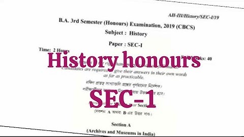 History Question SEC-1 BA 3rd Semester Question paper #history Burdwan University