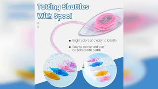 Overview: BUTUZE Tatting Shuttle Kit, 15 PCS Plastic Shuttle Set with Crochet Hooks and Beading ...