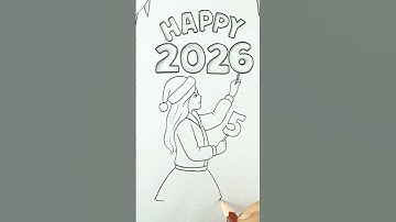 Happy New year 2026 😃🎉😜 #drawing #pencilsketching #happynewyeardrawing #easydrawing #art #2026