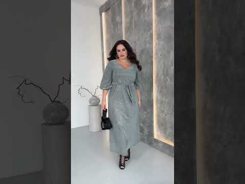 Святкова максі-сукня з розкішними блискітками, розмір 46-48,50-52,54-56,58-60,62-64,66-68, видео 1