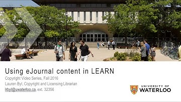 Copyright Video Series: Using eJournal content in LEARN