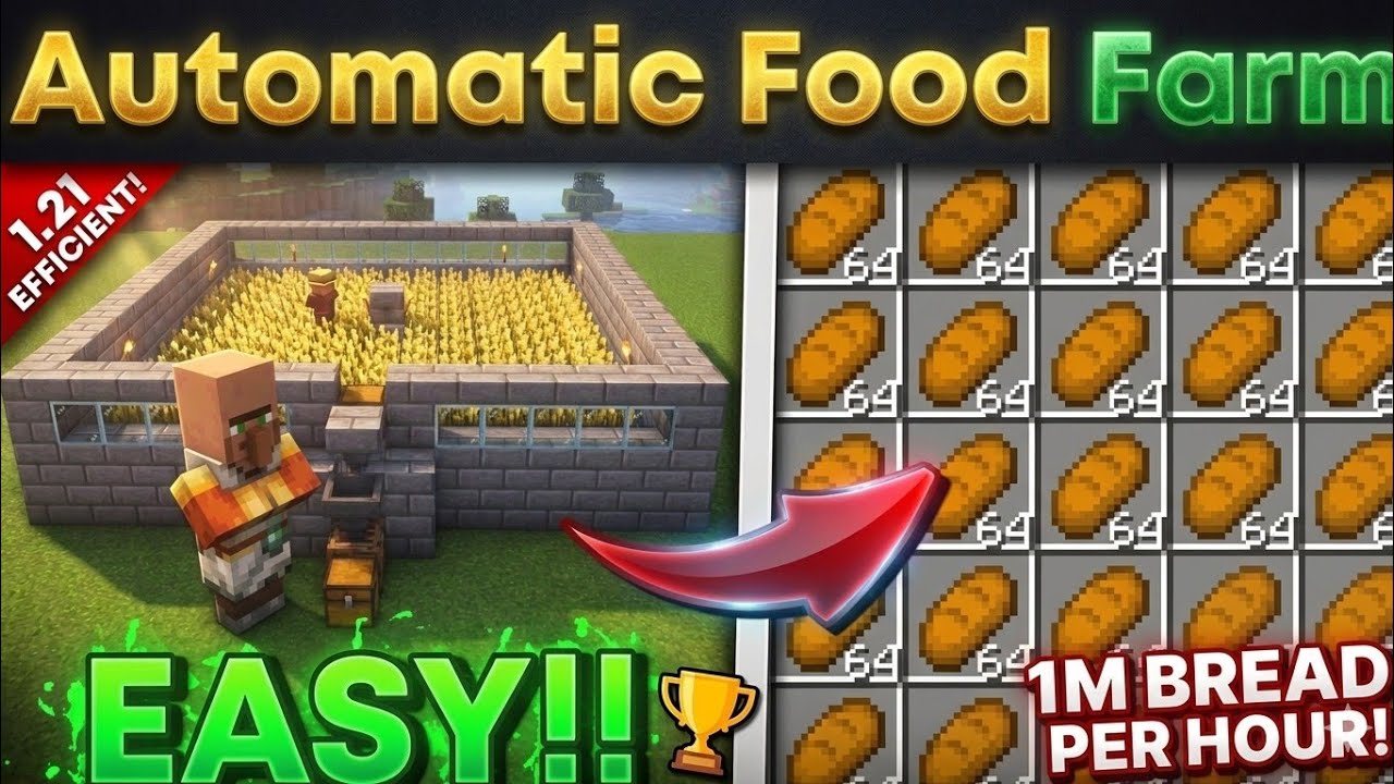 How to make automatic food farm in Minecraft ! - YouTube