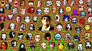 SURVIVAL in MEGA MAZE with OBUNGA and 100 NEXTBOTS in MINECRAFT animation - Gameplay - Coffin meme