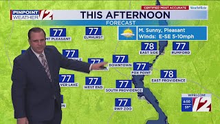WPRI 12 Weather Forecast for 9/2/25:  Clouds and fog to sun today