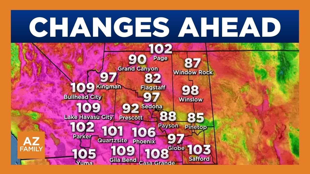 Slightly cooler temps, monsoon chances ahead for Phoenix area - YouTube
