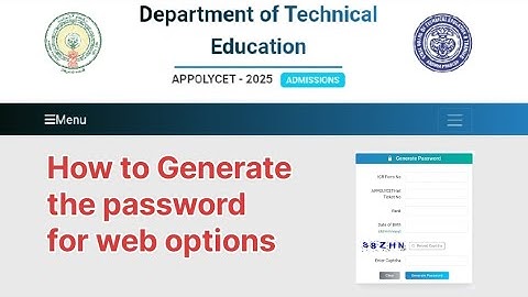 HOW TO GENERATE AP POLYCET PASSWORD 2025 |AP POLYCETGENERATE PASSWORD PROCESS