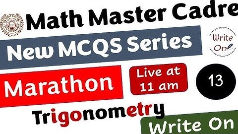 Math Master Cadre | Trigonometry | Most Important MCQs | Ch - 02 | New Classes |Deeply Explained