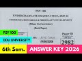 PSY 100 Answer Key 2026 6th Semester | Communication Skills and Personality Development Answer Key