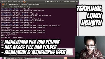Perintah/Command Dasar pada Terminal Linux Ubuntu - Manajemen File, Hak Akses File, Menambah User