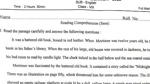 Class 8 english 3rd unit test 2025 // class 8 english 3rd unit test 2025 suggestion