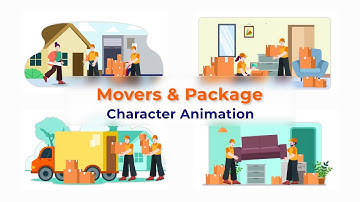 Flat Character Motion Graphic Animation | After Effects Templates | Movers & Package Scene Pack #2