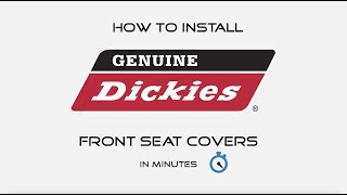 Genuine Dickies Seat Cover Install Video