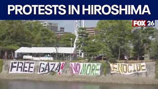 Hiroshima bombing memorial met with anti-war protests