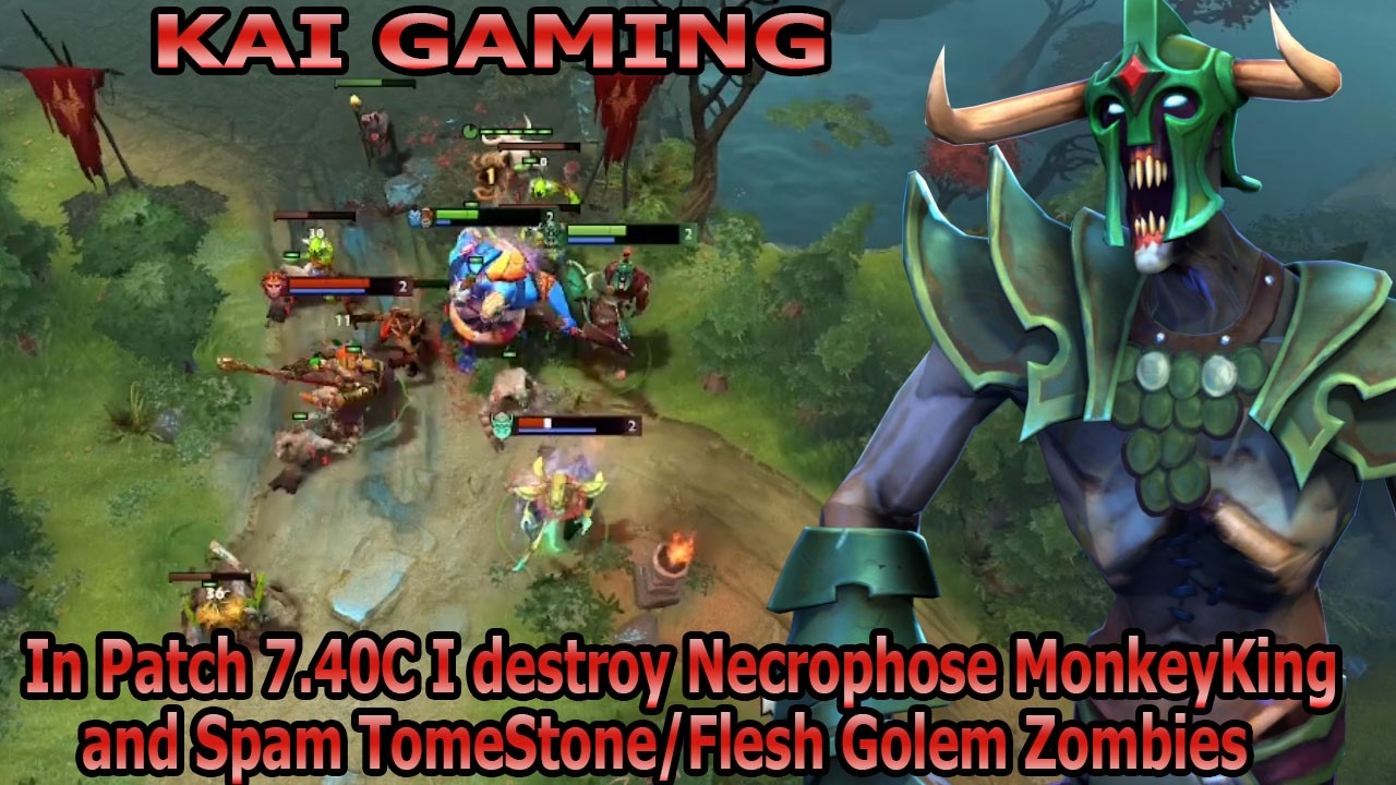 In Patch 7.40c I spam Tombstone Zombies n destroy Necrophos/Monkey King | Dota 2 KaiGaming 2026